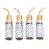 ราคา 4ชิ้น2มิลลิเมตร Nakamichi ปลั๊กกล้วยลำโพงชุบทองสายเคเบิ้ลขานางฟ้าสกรูล็อคเชื่อมต่อ (22311922828)