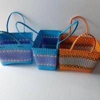 ราคา ตระกร้าพลาสติก ตระกร้าสานพลาสติก ตระกร้าไปวัด ตระกร้าหูหิ้ว (15753373575)