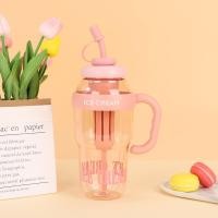 ราคา กระบอกน้ำ 1300 มล แก้ว Ice cream สีสันสดใส ขวดน้ำ กระบอกใส่ชา ขวดใส่ชา แถมหลอดพร้อมที่กรอง มีที่ปิดจุก (22803373176)