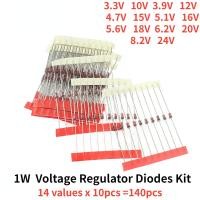 ราคา 140 Pcs pack 1W Zener Diode Kit 3 3V 24V Voltage Regulator Diodes Set 14 nilai 3 3V 10V 3 9V 12V 4 7V 15V 5 1V 16V 5 6V 18V 6 2V 20V (22005870853)