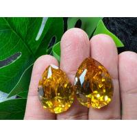 ราคา CZ คิวบิกเซอร์โคเนีย เพชรรัสเซีย DIAMOND หนัก 18 กะรัต CARATS 2 เม็ด Pieces ROYAL YELLOW DIAMOND สี Amethyst 2 pieces 13X18mm PEAR Cubic zirconia (21390555734)