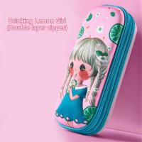 ราคา เคสกระเป๋าใส่ดินสอความจุมากกระเป๋าเครื่องเขียนกล่องดินสอการ์ตูนสองชั้น1ชิ้นอุปกรณ์สำนักงานปากกา EVA 3มิติ (22718304297)