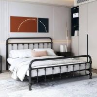 ราคา เตียงเหล็กเรียบง่ายทันสมัย เตียงเหล็ก เตียงเหล็กแบบยุโรป เตียงโครงเหล็กสำหรับงานหนัก เตียงเหล็กขนาดใหญ่3 4 5 6ฟุต (22207536796)