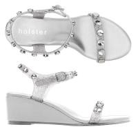 ราคา Holster Halo Wedge Clear Glitter HST466CG รองเท้าแตะส้นสูง (22434487019)