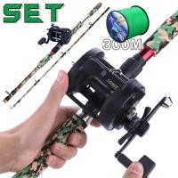 ราคา อุปกรณ์ตกปลาซุปเปอร์10kgคันเบ็ดคาร์บอน2ตอน165ซม and 3 8 1 อัตราส่วนความเร็ว รอกทรอลิ่งแถมฟรีสายเอ็นตกปลา PE 300m (22869325612)