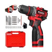 ราคา สว่าน 2 ระบบ สว่านไฟฟ้าไร้สาย สว่านไฟฟ้า masaru สว่านกระแทก 2 แบตสว่าน สว่าน เจาะปูนได้ AAA พร้อมชุดอุปกรณ์ (22940947227)