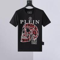ราคา เสื้อกล้ามแฟชั่นสีดำใหม่ Philipp Plein เสื้อยืดแขนแขนสั้นคอกลมประดับพลอยเทียมตัวอักษรกะโหลกสำหรับผู้ชาย (22201610721)