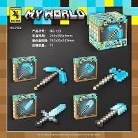 ราคา 733Minecraft Minecraft ธนูและลูกศรดาบเพชรขวานบล็อกประกอบของเล่นเกมอาวุธอุปกรณ์ประกอบฉาก (21877507276)
