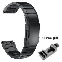 ราคา สายนาฬิกาสแตนเลสสำหรับ Garmin Fenix 6 6X Pro 5 5X Plus สาย3HR นาฬิกา Fenix6 Fenix5สายรัดข้อมือปล่อยอย่างรวดเร็ว (16954722725)