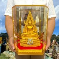 ราคา ชุดพระพุทธชินราช พระคู่บ้านคู่เมือง สีน้ำทอง หน้าตัก 3 นิ้ว เนื้อเรซิ่น พร้อมตู้กระจกสามารถนำไปเป็นของขวัญในวาระโอกาสสำคัญได้ (16621686222)