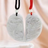 ราคา TIMESWIND นกฟีนิกซ์หยกมังกรธรรมชาติสีขาวกลีบคู่จี้ความรักสำหรับผู้ชายและผู้หญิง (22041889224)