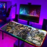 ราคา ไฟ LED เมาส์ Pad RGB คีย์บอร์ดครอบคลุมตารางแผ่นรองเมาส์พื้นผิวที่มีสีสันสำหรับเครื่องเกมคอนโซลกันน้ำเอเพ็กซ์ตำนานคอมพิวเตอร์คอนโซล CSGO (22428615511)