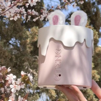ราคา HANGDIAN จัดส่งฟรีทั้งร้าน หูรูปโบว์กระต่ายไอศครีมสีชมพูถังขยะตั้งโต๊ะในครัวเรือนความจุมากห้องนอน (22406014918)