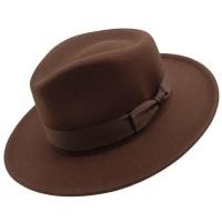 ราคา INDIANA JHONES Cowboy Hats Mens Vintage Coffee Felt Wide Brim Fedoras Hats For Men Women Fedora Swanowing (20768131101)