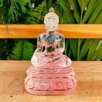 ราคา LKShop01 พระเชียงแสนแก้วจักรพรรดิ หน้าตัก2นิ้ว สูง9ซม เนื้อเรซินแก้วใส มีผลเหมือนได้บูชาลูกแก้วจักรพรรดิ (18523923390)