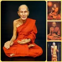 ราคา หลวงปู่ศุข เกสโร วัดปากคลองมะขามเฒ่า หน้าตัก5นิ้ว สูง18ซม งานไฟเบอร์หุ่นขี้ผึ้ง ห่มจีวรติดผมจริง FB (7660956241)