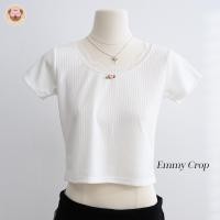ราคา Emmy Crop เสื้อยืดครอปคอเหลี่ยม เเต่งดอกกุหลาบสีชมพู ดีเทลน่ารัก เเต่งขอบลูกไม้ (22793406592)