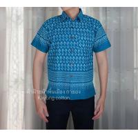 ราคา เสื้อลายขอผู้ชาย คอปก ไซส์ใหญ่ อก 48 54 เสื้อผ้าฝ้าย ลายตะขอพระราชทาน (22590804817)