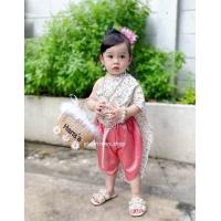 ราคา ชุดสไบชบา โจง สไบสำเร็จ ชุดไทยเด็ก ชุดสไบลายดอก ชุดสงกรานต์ (17972333508)