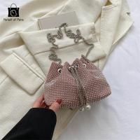 ราคา Pursuit of Purse กระเป๋าสะพายข้างกระเป๋าใส่ถังเชือกรูดประดับเพชรสำหรับผู้หญิงกระเป๋าใส่เพชรประดับเพชรประดับเพชรประดับเพชรประดับเพชรประดับสูงสไตล์ระเบิดสายโซ่กระเป๋าสะพายข้าง (21816661472)