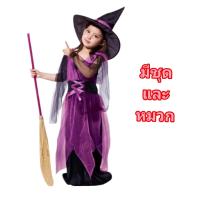 ราคา พร้อมส่ง ชุดฮาโลวีนเด็ก ชุดแม่มด Halloween มีหมวก (20437310543)