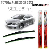 ราคา ใบปัดน้ำฝน ซิลิโคน ตรงรุ่น Toyota Altis 2008 2013 ไซส์ 26 14 ยี่ห้อ Diamond กล่องแดง ยินดีให้บริการจบในที่เดียว (20231421748)