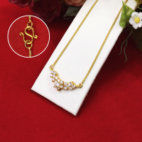 ราคา สร้อยคอทองลายกระดูกงูกลมห้อยดอกไม้ฝังเพชร ความยาว 17 5 นิ้ว สร้อยทอง สร้อยแฟชั่น ทองไมครอน ทองชุบ ทองปลอม เสริมบารมี (8986242538)