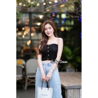 ราคา MesubShop เกาะอก กระดุมผ่าหน้าาา เนื้อไหมพรมทอลายเปีย เซเลปใส่กันทั่ว เกาะอกผ่าหน้า เกาะอก ยุ้ย (14359101565)