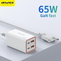 ราคา Awei PD24 PD 65W GaN Fast Charger Desktop UK Charger Quick Charge 4 0 QC 3 0 With 4 Ports 2 USB C 2 Type C Fast Charging Charger Comes For Samsung iPhone 15 Huawei (15921794992)