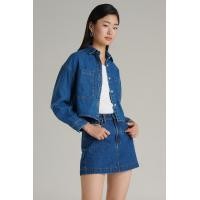 ราคา Mc jeans เสื้อเชิ้ตผู้หญิง ทรงโอเวอร์ไซส์ สียีนส์ฟอกเข้ม MWLZ203 (22733966636)