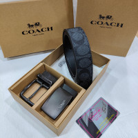 ราคา Coach เข็มขัดผู้ชายของแท้หนังหัวเข็มขัดคู่ขนาด28 39เข็มขัดสำหรับกางเกงยีนส์ชุด Grooming ชุดสำหรับชายครบรอบของขวัญสำหรับเขา (16382998396)