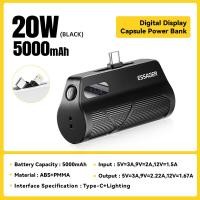 ราคา Essager PD20W แบตสำรอง5000MAh ชนิด C พกพาขนาดเล็กชาร์จไร้สายฟ้าผ่าจอแสดงผลดิจิตอลสำหรับโทรศัพท์มือถือ Iphone16 15 Samsung Huawei Xiaomi ได้อย่างรวดเร็วจอแสดงผลดิจิตอล Type C Lightning Twoport แบตสำรอง