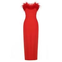 ราคา 2024ใหม่ชุดเดรสแบบแบนเดจสไตล์ยุโรปและอเมริกันส่วนบนขนนกชุดเดรสเข้ารูปแขนกุดสำหรับงานปาร์ตี้ชุดเดรสงานเลี้ยง (22132384653)