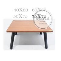 ราคา โต๊ะญี่ปุ่นลายไม้สีบีช เมเปิ้ล ขนาด 75x75 ซม 30 30นิ้ว ขาพลาสติก ขาพับได้ (9394875300)