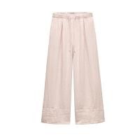 ราคา ZA Summer New Reverse Collar Long Sleeve Linen Blend Shirt with Wide Leg Pants วัสดุโพลีเอสเตอร์ 100 (22519850260)