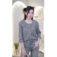 ราคา Chanan เสื้อแต่งคอปกระบาย แขนยาวปิดศอก ลายสก็อต ทรงสวย ผ้านิ่ม ใส่สบายได้หลายโอกาส มี2สี รุ่น0226 (22773667694)