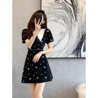 ราคา กระโปรง A Line ขนาดใหญ่จากชิฟฟอนฝรั่งเศสสําหรับผู้หญิง สไตล์ฤดูร้อนใหม่ปี 2024 คอตุ๊กตาพิมพ์เอวสูงลดน้ําหนัก (21757059318)