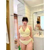 ราคา ชุดว่ายน้ำสาวอวบ ผ้าลายดอกไม้นูน สายปรับระดับได้ กางเกงเอวสูงเก็บพุง น่ารักมาก (20512935818)