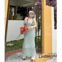 ราคา ชุดเซต 2 ชิ้นสาวอวบ ผ้าซีทรูพิมพ์ลายดอก เสื้อเกาะอก กระโปรงยาวหางปลา ละมุนมาก สาวพลัสไซส์ก็สวยได้ (21927457070)