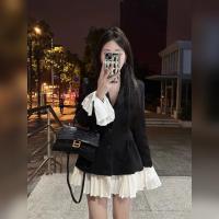 ราคา ชุดบล็อคสี เดรส ผู้หญิง Early ฤดูใบไม้ร่วง มินิเดรส พรางหุ่น กระโปรงทรงเอ สีดำ สีขาว เรียบหรู สไตล์ Commuter สไตล์เกาหลี (22959408510)