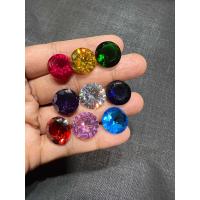 ราคา พลอย เพชรรัสเซีย CZ สีม่วงน้ำเงิน รูป Round CUBIC ZIRCONIA 10 mm มิลลิเมตร 9 pcs 9 เม็ด (18132603417)