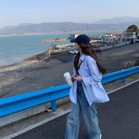 ราคา เสื้อเชิ้ตลายทางสีฟ้าสำหรับผู้หญิงเสื้อเชิ้ตทรงหลวมแบบบางออกแบบพิเศษสำหรับผู้กลุ่มน้อยเสื้อกันแดดชิคๆสไตล์เกาหลี (22003536073)