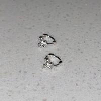 ราคา Suwann na shop ต่างหู ต่างหูเงินแท้ ต่างหูห่วง ห่วงโบว์ สีเงิน ทอง 6mm (22968568342)