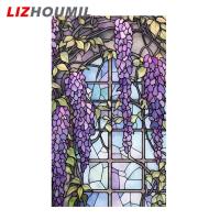 ราคา ฟิล์มหน้าต่างกระจกสีลายดอกไม้ LIZHOUMIL ฉนวนกันความร้อนป้องกันยูวีแผ่นกระจกคงที่ลวดลายสีม่วงสำหรับตกแต่งกระจกหน้าต่าง (20372349734)