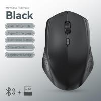 ราคา เมาส์ไร้สาย MC105 2 4G BT Type C ไร้เสียงคลิก สีพาสเทล เมาส์บลูทูธ เชื่อมต่อมือถือ ไอแพด ดำ ขาว ชมพู ฟ้า เขียว คอมพิวเตอร์ โน๊ตบุ้ค wireless mouse (22825483583)