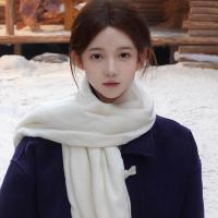 ราคา ผ้าพันคอสีขาวฤดูหนาวผู้หญิง2023สไตล์ใหม่แฟชั่นดูแพงสไตล์เกาหลีถักไหมพรมระดับไฮเอนด์ผ้าคลุมไหล่ผ้าพันคอคู่รัก (21095784156)