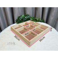 ราคา Madoodiiz ถาดไม้ 9ช่อง กล่องไม้ กะบะไม้ ถาด9ช่อง 30 30 4cm พร้อมส่ง (21956669431)