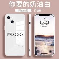 ราคา Unicorn With Logo Silicone Add Glass Hard Shockproof Phone Case For iPhone 15 14 13 12 11 Pro Max Mini XS XR X 8 7 6 6S PLUS SE 2020 Straight edge liquid glass phone case with full coverage lens phone