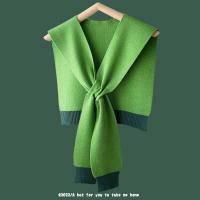 ราคา ผ้าคลุมไหล่ผ้าถักใส่ด้านนอกสำหรับฤดูใบไม้ผลิและฤดูร้อนเสื้อเชิ้ตแฟชั่นสไตล์ตะวันตกระดับไฮเอนด์ที่นิยมในโลกออนไลน์ผ้าคลุมไหล่ผ้าพันคอสีเขียวคลุมไหล่ไหมพรม (21095638647)