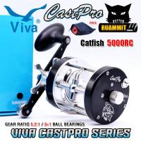 ราคา รอกตกปลา รอกทรงกลม NEW VIVA CASTPRO 5000 6000 RC LC มีทั้งหมุนซ้ายและหมุนขวา (22583547691)